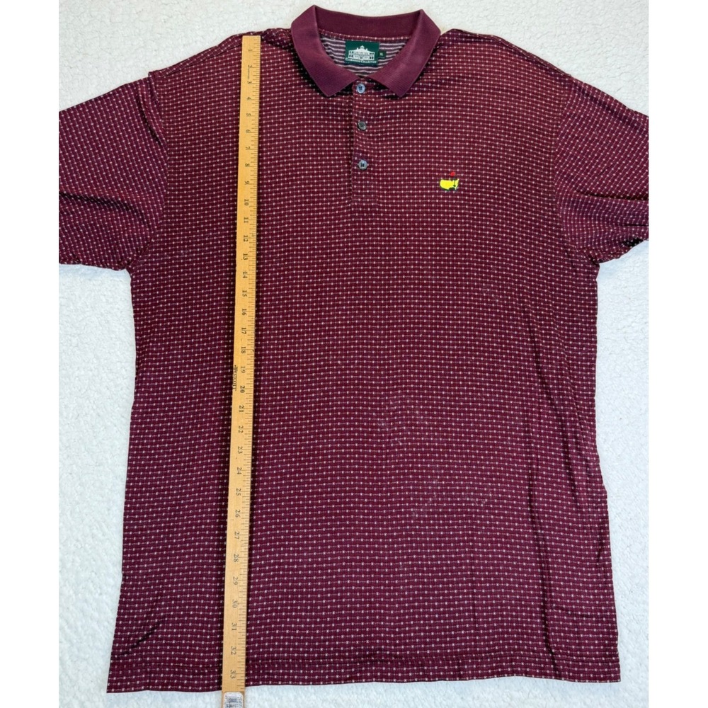 Clubhouse Collection Masters Golf Polo Shirt Mens XL Burgundy Micro Print Logo - Picture 6 of 7
